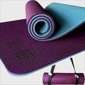 Extra Thick Exercise Yoga Mat with Strap - 2/5 Inch (10MM), Non-Slip Workout Mat